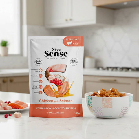 Dibaq Sense Bocaditos en salsa Pollo con Salmón 100g