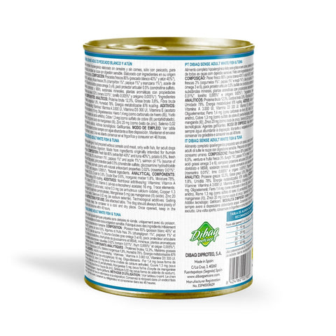Dibaq Sense Pescado Blanco y Atún sin Cereales 380g