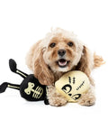 Peluche FuzzYard Jerry Spinefeld con forma de esqueleto negro para perro