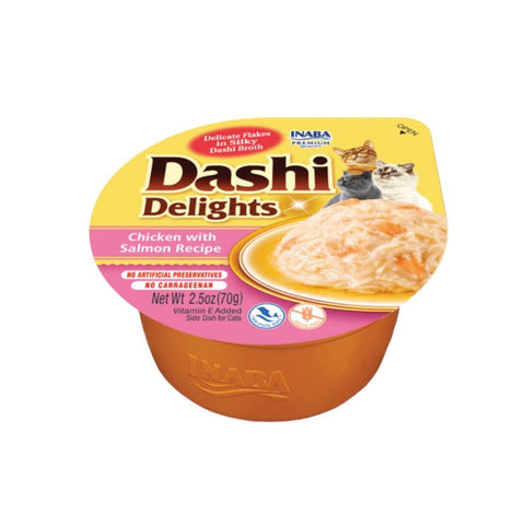 Inaba Cat Churu Dashi Pollo y Salmón 70g