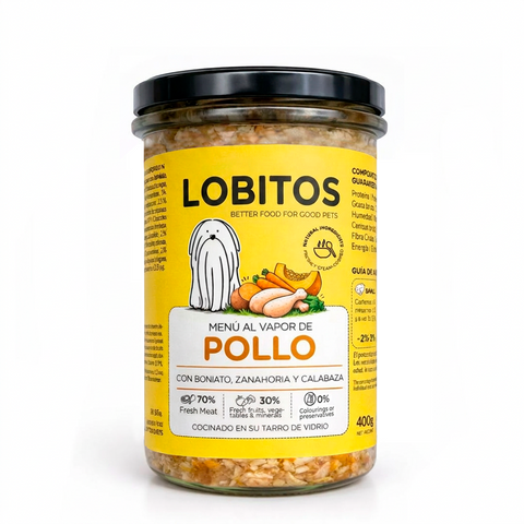 LOBITOS Menú al Vapor de Pollo 400g